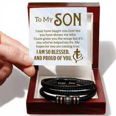 To My Son - Mens Leather Bracelet